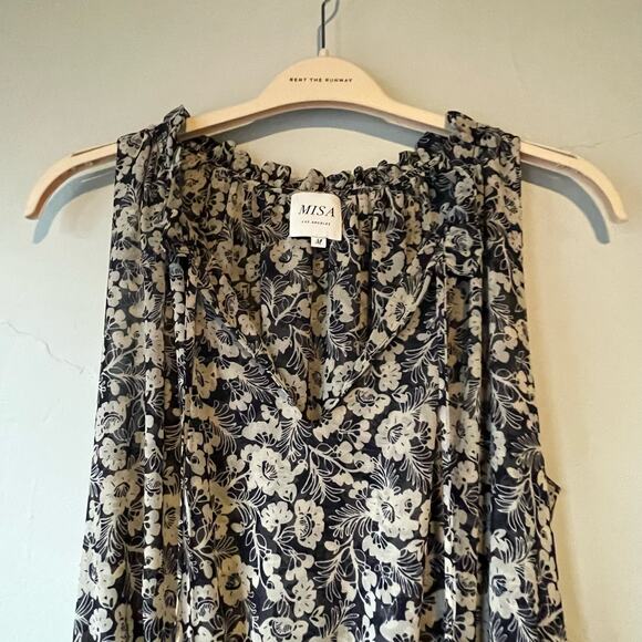 MISA LOS ANGELES Shirley Floral-Print Sleeveless Chiffon Mini Dress Size Medium - Picture 5 of 11